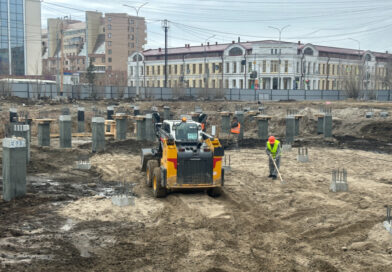 Строители приступили к активной фазе реконструкции площади Ленина г. Якутска